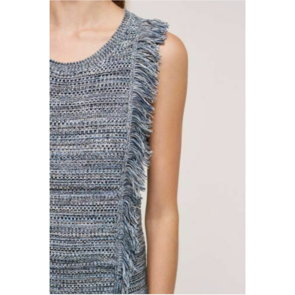 Anthropologie Holding Horses Fringe Sleeveless Knit Dress in Blue, Size XS - Picture 6 of 12